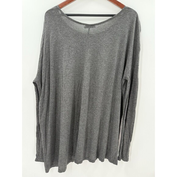 Vince Long Sleeved Heather Gray Oversized Boat Neck Top Size MEDIUM EUC - Picture 3 of 7